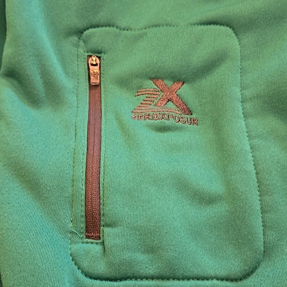 Men's ZeroXposur Stretch Soft Fleece Pullover Zip Sweatshirt Green size L - Picture 12 of 13
